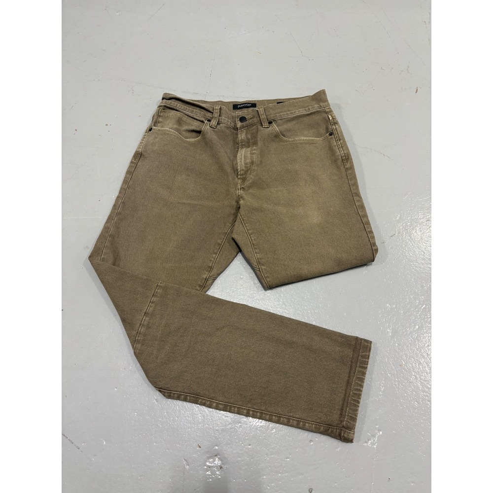 Proof Rover Slim Pants Mens 30x30 Olive Brown Stretch Canvas Workwear Trousers